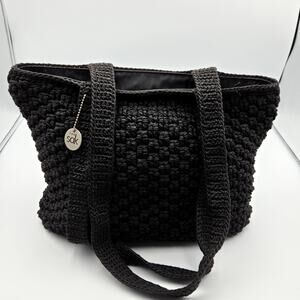 The Sak black Crochet Shoulder Bag